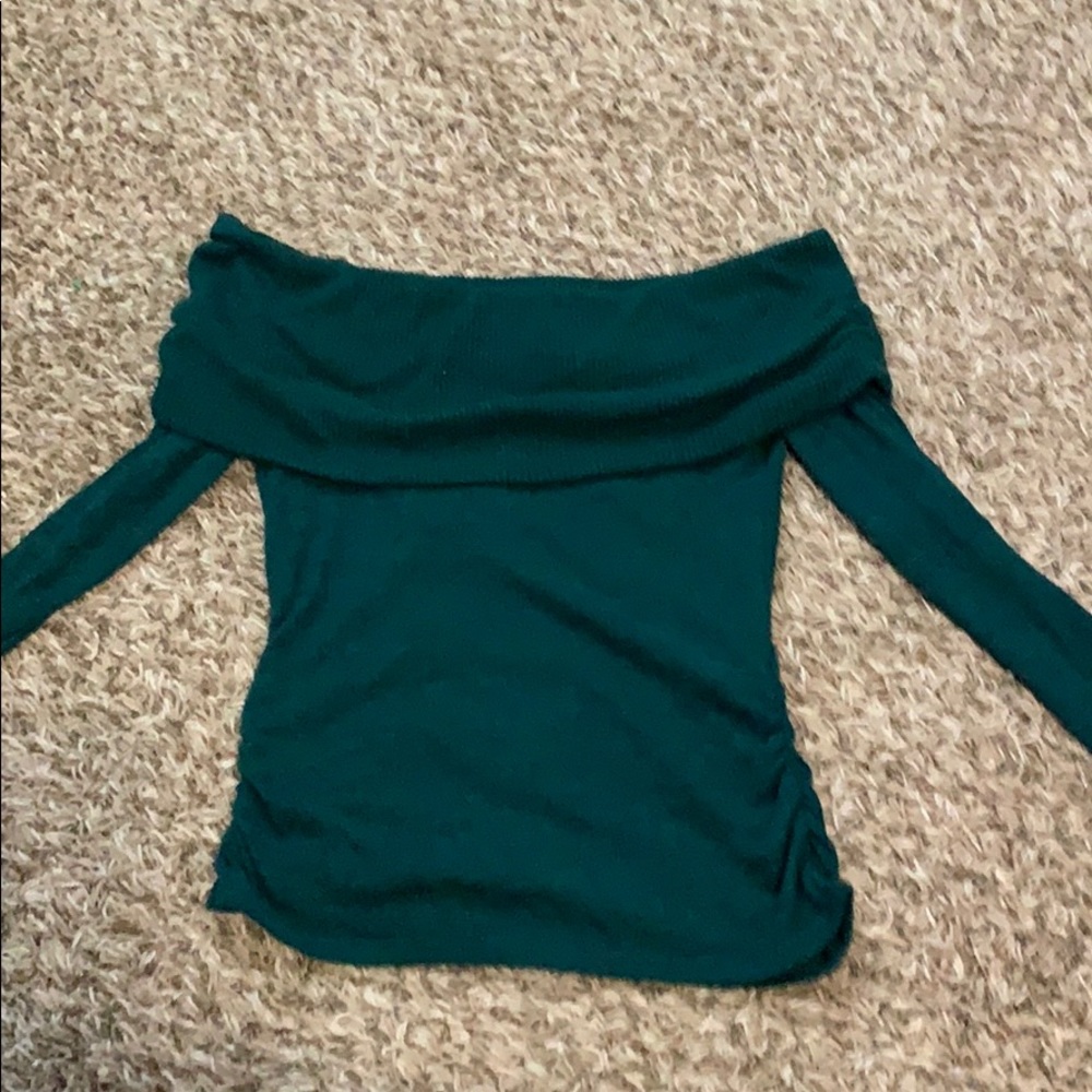 green off the shoulder top